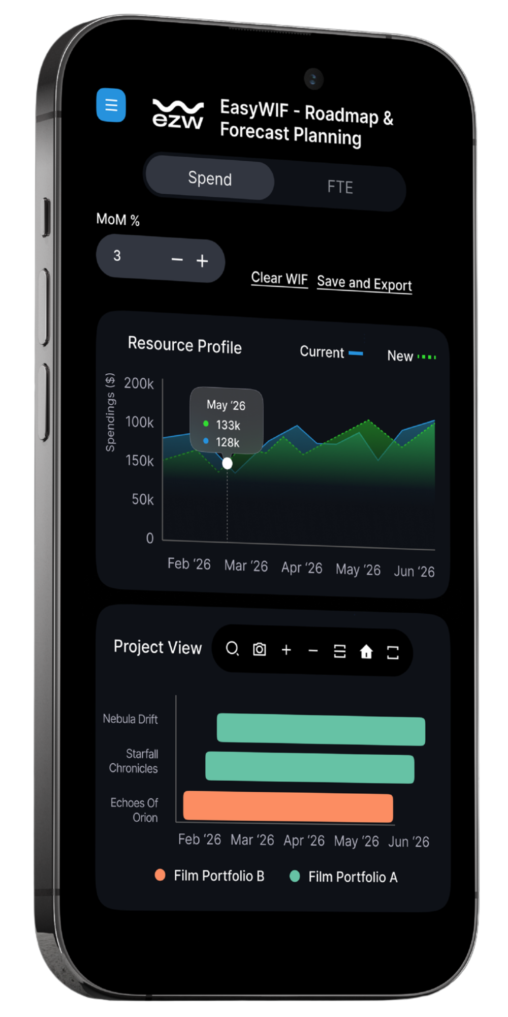 EasyWIF mobile view